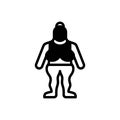 Black solid icon for Chubby, pot bellied and fat