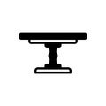 Black solid icon for Table, interior and dinner table