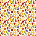 Miscellaneous vector fruits seamless pattern