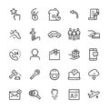 Miscellaneous vector icon set in line style. Editable stroke