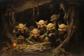 Mischievous goblins lurking in shadowy corners - Generative AI
