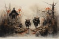 Mischievous goblins lurking in shadowy corners - Generative AI