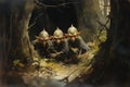 Mischievous goblins lurking in shadowy corners - Generative AI