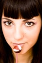 Mischievous Teen Girl With Lollipop Royalty Free Stock Photo