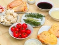 Mise en place Coq au Vin Royalty Free Stock Photo