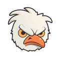 Miserable Chicken Face Sticker On Isolated Tansparent Background, Png, Logo. Generative AI