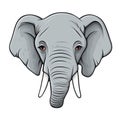 Miserable Elephant Face Sticker On Isolated Tansparent Background, Png, Logo. Generative AI