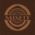 Misfit realistic wooden emblem. Vector Illustration.  EPS10 Royalty Free Stock Photo