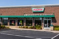 Mishawaka - Circa August 2018: Krispy Kreme Signage and Logo. Krispy Kreme has a loyal following for their doughnuts II Royalty Free Stock Photo