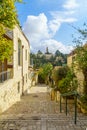 Mishkenot Shaananim neighborhood, and the Dormition Abbey, Jerusalem Royalty Free Stock Photo