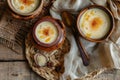 Mishti Doi, Traditional Bengali Food, Sweet Creamy Yogurt Dessert with Caramelized Sugar in Clay Pots Royalty Free Stock Photo