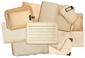Misic notes paper sheets, book pages, cardboards, photo frames Royalty Free Stock Photo