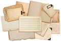 Misic notes paper sheets, book pages, cardboards, photo frames