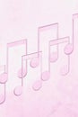 Misic notes on pink background