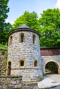 Miskolc, Hungary, May 20, 2019: Entrance gates to the Palota Castle Hotel in Lillafured Miskolc Royalty Free Stock Photo