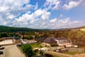 Miskolc, Hungary, May 27, 2019: View of the city from a height on a sunny day. Selective focus