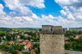 Miskolc, Hungary, May 27, 2019: View of the city from a height on a sunny day. Selective focus