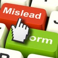 Mislead Inform Computer Shows Misleading Or Informative Advice Royalty Free Stock Photo