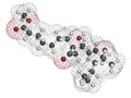 Misoprostol abortion inducing drug molecule. Prostaglandin E1 PGE1 analogue also used to treat missed miscarriage, induce labor.