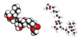 Misoprostol abortion inducing drug molecule. Prostaglandin E1 PGE1 analogue also used to treat missed miscarriage, induce labor.