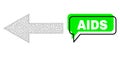 Shifted AIDS Green Phrase Cloud and Mesh Wireframe Arrow Left