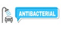 Misplaced Antibacterial Speech Cloud and Hatched Car Shower Icon