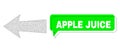 Misplaced Apple Juice Green Phrase Cloud and Mesh 2D Arrow Left