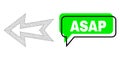 Misplaced Asap Green Message Cloud and Mesh 2D Arrow Left