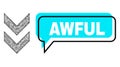 Misplaced Awful Conversation Bubble and Net Shift Down Icon