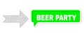 Misplaced Beer Party Green Chat Balloon and Mesh 2D Arrow Right