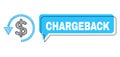 Misplaced Chargeback Chat Balloon and Net Mesh Chargeback Icon