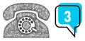 Misplaced 3 Chat Bubble and Hatched Pulse Phone Icon Royalty Free Stock Photo
