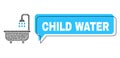 Misplaced Child Water Chat Frame and Linear Shower Bath Icon