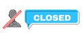 Misplaced Closed Speech Bubble and Net Mesh Closed User Icon