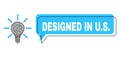 Misplaced Designed in U.S. Message Balloon and Net Mesh Light Bulb Icon
