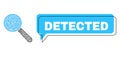 Misplaced Detected Chat Balloon and Hatched Search Tool Icon