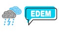 Misplaced Edem Speech Bubble and Net Mesh Thunderstorm Icon Royalty Free Stock Photo