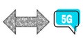 Misplaced 5G Conversation Bubble and Net Mesh Horizontal Exchange Arrows Icon