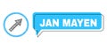 Misplaced Jan Mayen Conversation Balloon and Network Up-Right Rounded Arrow Icon