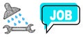 Misplaced Job Chat Balloon and Net Mesh Shower Plumbing Icon