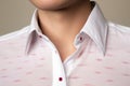 misplaced lipstick mark on a mens shirt collar