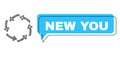 Misplaced New You Speech Bubble and Linear Circulation Icon Royalty Free Stock Photo