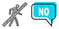 Misplaced No Chat Balloon and Linear No Walking Man Icon