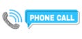 Misplaced Phone Call Message Bubble and Network Phone Call Icon