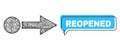 Misplaced Reopened Speech Bubble and Linear Pull Right Icon