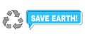 Misplaced Save Earth! Speech Frame and Linear Recycle Icon Royalty Free Stock Photo