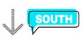 Misplaced South Chat Frame and Net Arrow Down Icon
