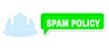 Misplaced Spam Policy Green Chat Cloud and Mesh Wireframe Construction Helmet