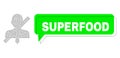Misplaced Superfood Green Phrase Cloud and Mesh Wireframe Stop Gentleman