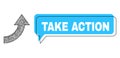 Misplaced Take Action Speech Balloon and Net Rotate Up Icon